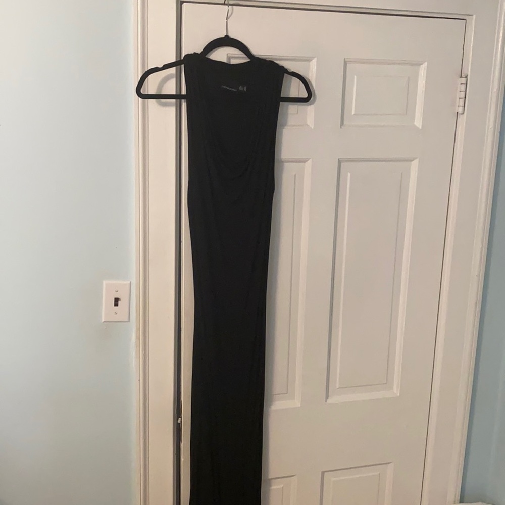 Floor length black dress